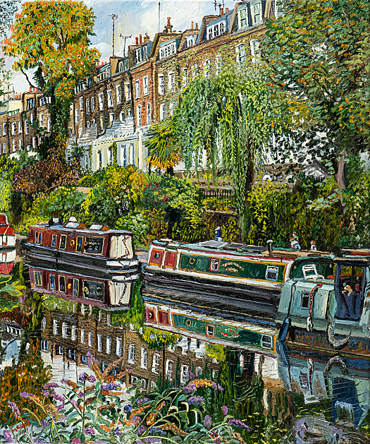 Back of Noel Road, Regents Canal, July 2023(Painted standing opposite Sickert's house)