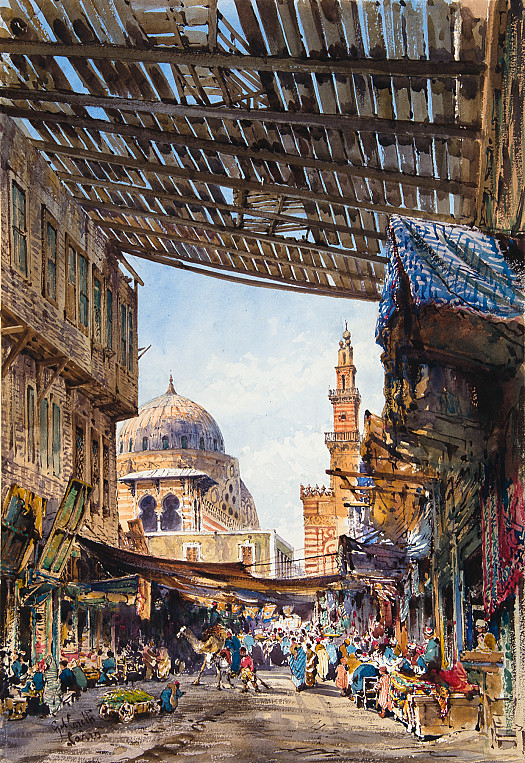 The Cotton Bazaar and Mosque of Sultan Al Ghuri, Cairo