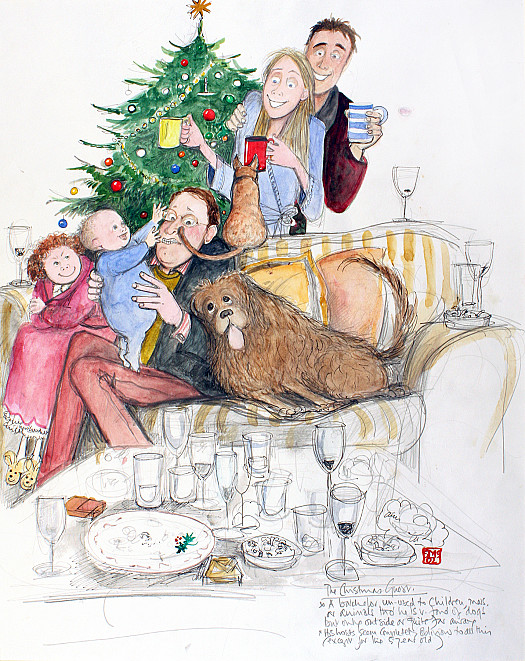 The Christmas Guest* a Batchelor Un-Used to Children, Mess, or Animals Tho'     He Is V Fond of Dogs but only Outside or Quite Far Away* His Hosts Seem Completely Oblivious to All this (Except For the 5 Year Old)
