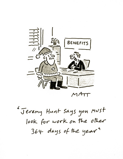 Jeremy Hunt says you must look for work on the other 364 days of the year