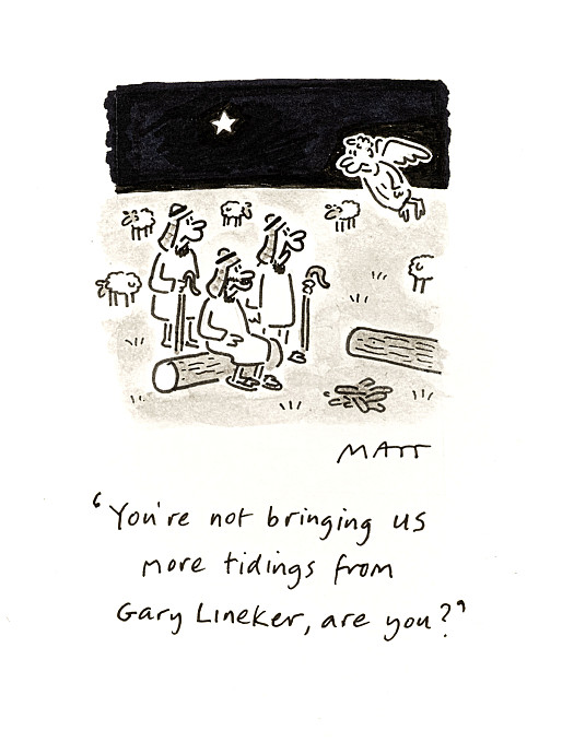 You're not bringing us more tidings from Gary Lineker, are you?
