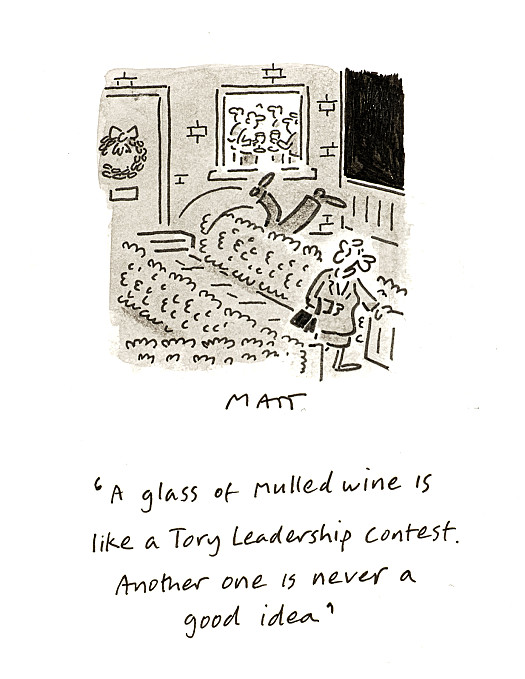 A glass of mulled wine is like a Tory leadership contest. Another one is never a good idea