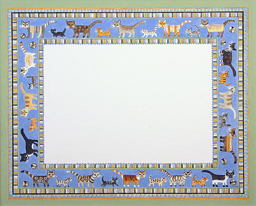 Egyptian Cats Design Page Border