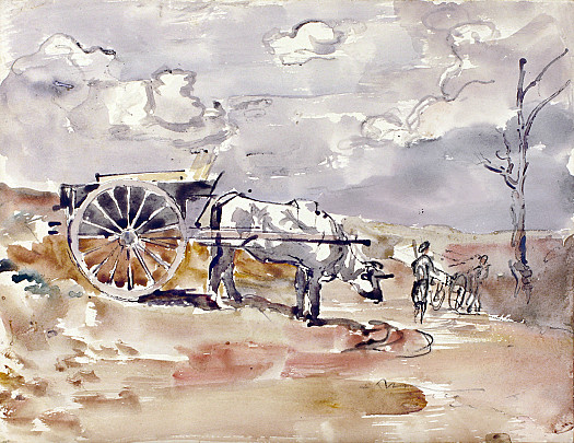 Ox-Cart At Douvres, Normandy