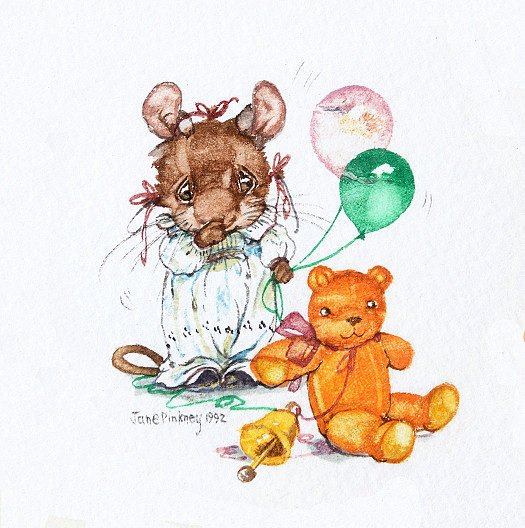 Baby Mouse with Balloons