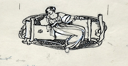 Lady Reclining On a Scroll