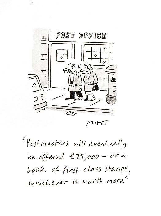 Postmasters will eventually be offered &pound;75,000 - or a book of first class stamps, whichever is worth more