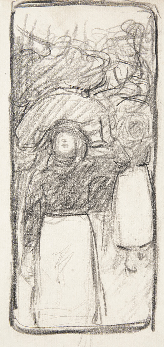A woman carrying a sack on her head