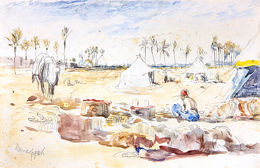 An Arab Encampment At Meneggeh