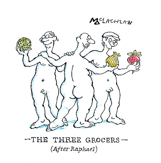 The Three Grocers
(After Raphael)