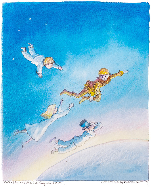 Peter Pan and the Darling children