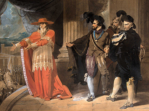 Cardinal Ximenes answering the Grandees, of Spain, who questioned his authority