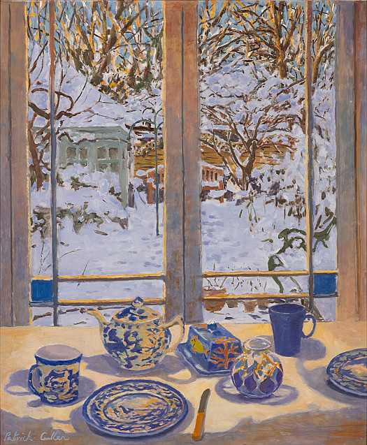 French Windows, Tea Time, Snow Outside