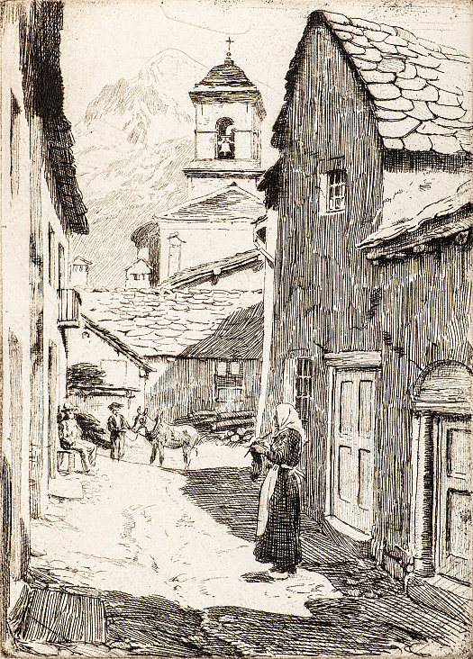 Une Rue Du Village Lanslebourg, C1911