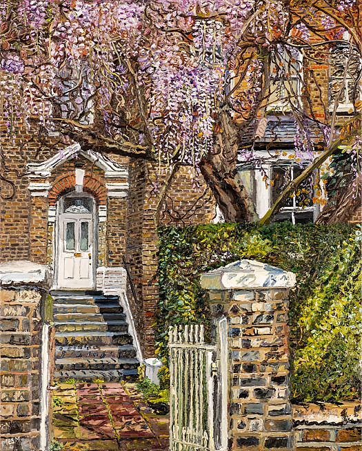 Wisteria Doorway in Islington, Spring 2024