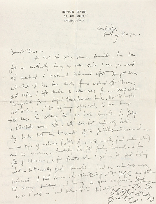 Letter to Anne DewingCambridge, Sunday 5pm May 1946