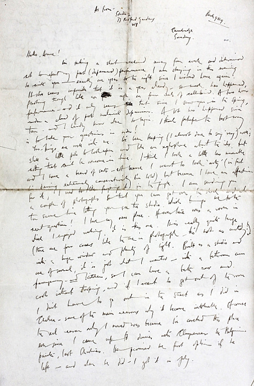 Letter to Anne DewingCambridge, Sunday