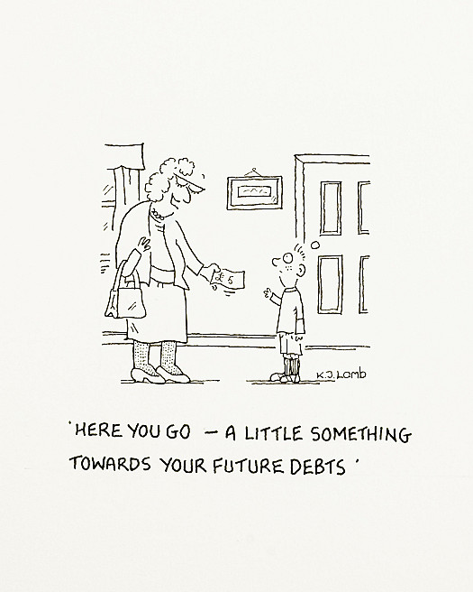 Here you go - a little something towards your future debts