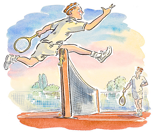 Leaping Enthusiasm for Tennis