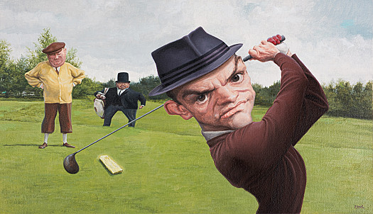 Bond and Goldfinger Play a Round of Golf