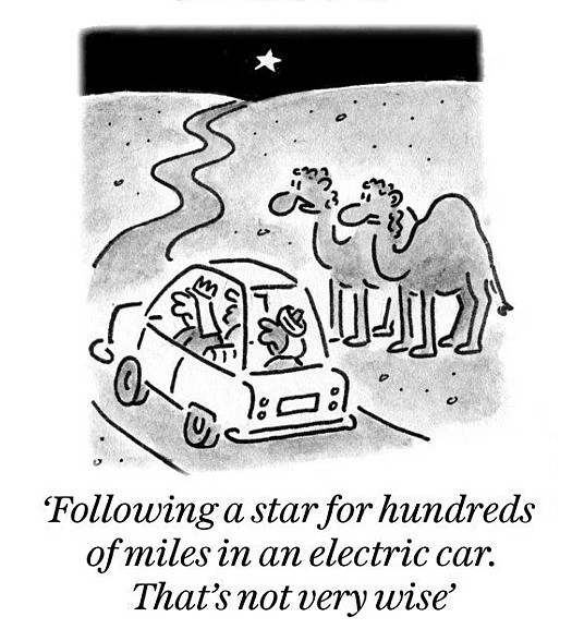 Following a star for hundreds of miles in an electric car. That's not very wise