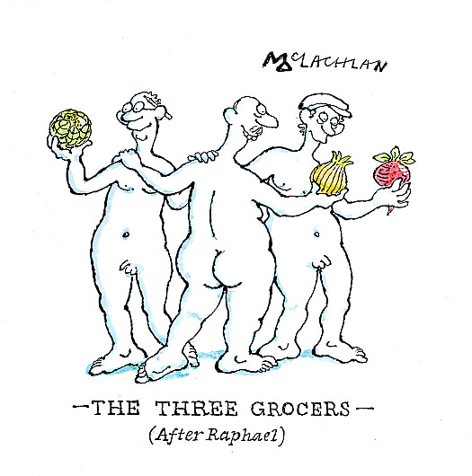 The Three Grocers
(After Raphael)