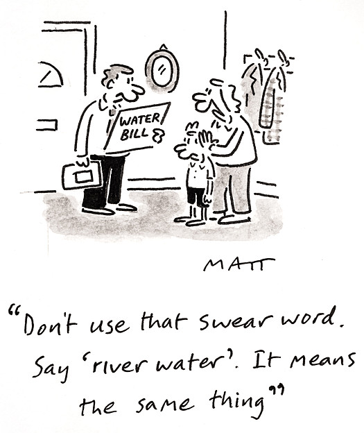 Don't use that swear word. Say 'river water'. It means the same thing