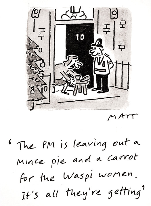 The PM is leaving out a mince pie and a carrot for the Waspi women. It's all they're getting