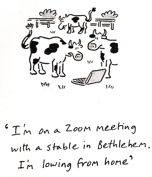 I'm on a zoom meeting with a stable in Bethlehem. I'm lowing from home