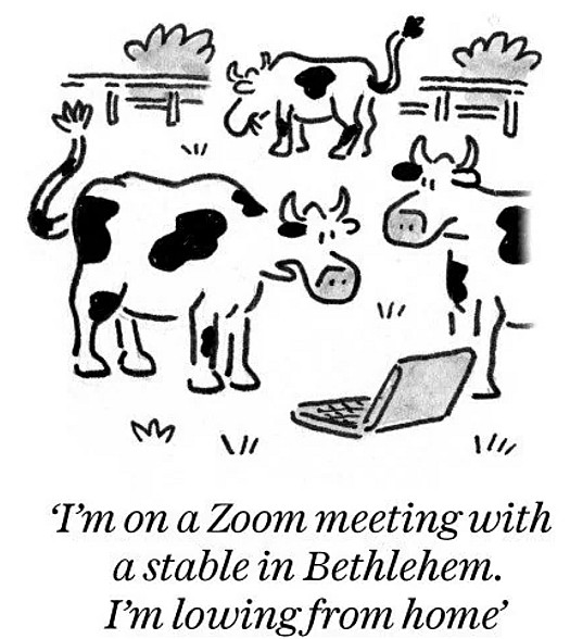 I'm on a Zoom meeting with a stable in Bethlehem. I'm lowing from home