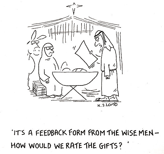 It's a feedback form from the wise men &ndash; How would we rate the gifts?