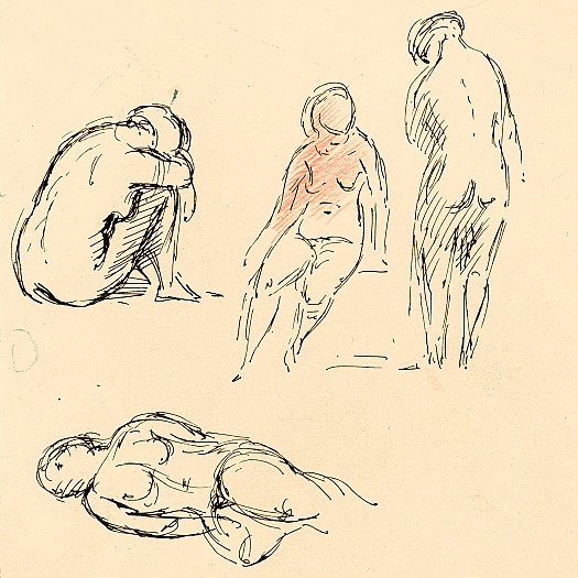 Four nude figures