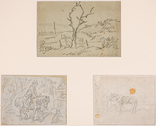 A Trio of Sketches, incuding
Portrait of a cocking tree near Wormwood Scrubs