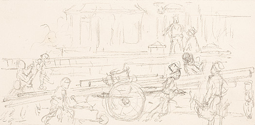 House holder horrified by arrival of Builders in force
Mr Briggs having been told by the builder that a 'Little Campo' is all that is wanted, the first step is taken making things comfortable