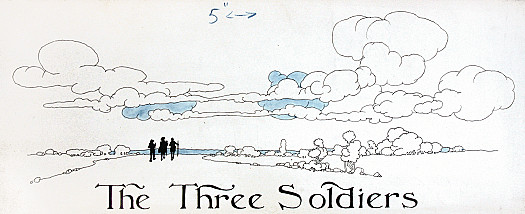 Three poor soldiers who, having fought hard in the wars, set out on their road home