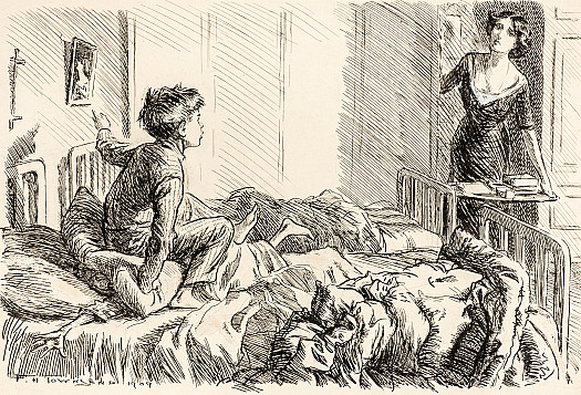 Mother: 'Boys, boys! What's all this noise about?'
Ronald: 'It's all Eric's fault, Mummy - he will not forget who the lady in the picture over my bed is so that I can tell him about her all over again, and when I say &quot;Eric, do you know who that lady is?&quot; he says &quot;Oh, I know all about her&quot; and he won't listen and that gets me cross.'