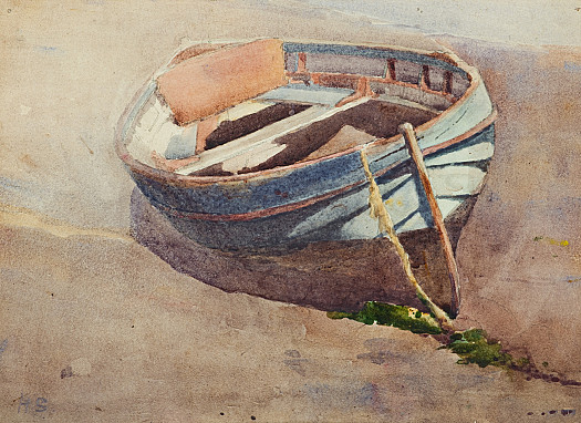 A beached rowing boat