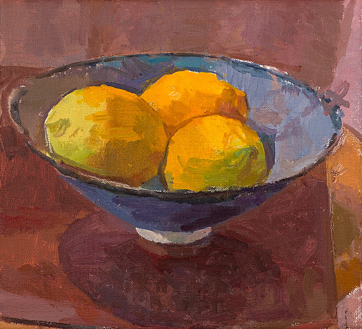 Lemons in a Blue Bowl