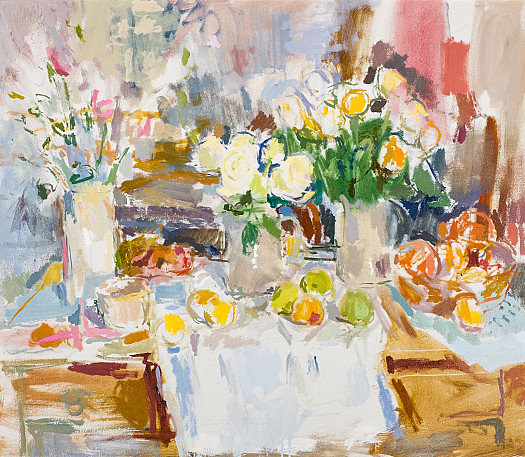 Still Life with White Roses