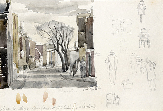 Study for Cheyne Row (from the N)
Etching and Painting