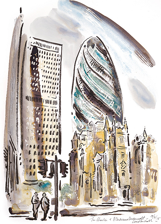 The Gherkin and St Andrew's Undershaft, Leadenhall