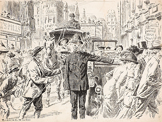 Innocents in Town
Country Man (who has come to London by excursion with a party of villagers and got separated and lost his way) - 'Ave yer seen any of our 'aarther chaps about?