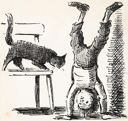 Willie had just learned to stand on his head