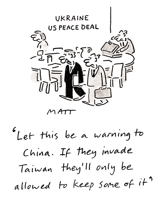 Let this be a warning to China. If they invade Taiwan they'll only be allowed to keep some of it