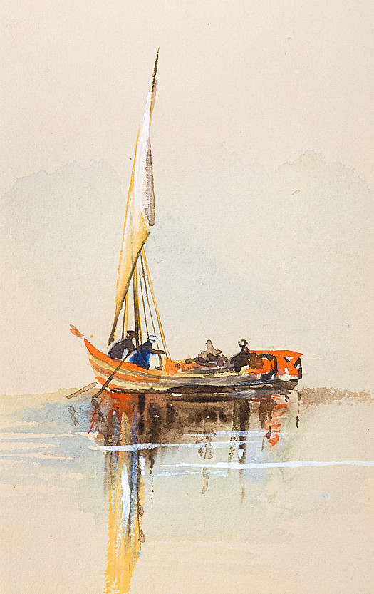 Becalmed felucca