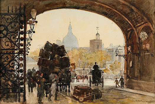 In Smithfield Market Looking Towards St Paul's, 1885