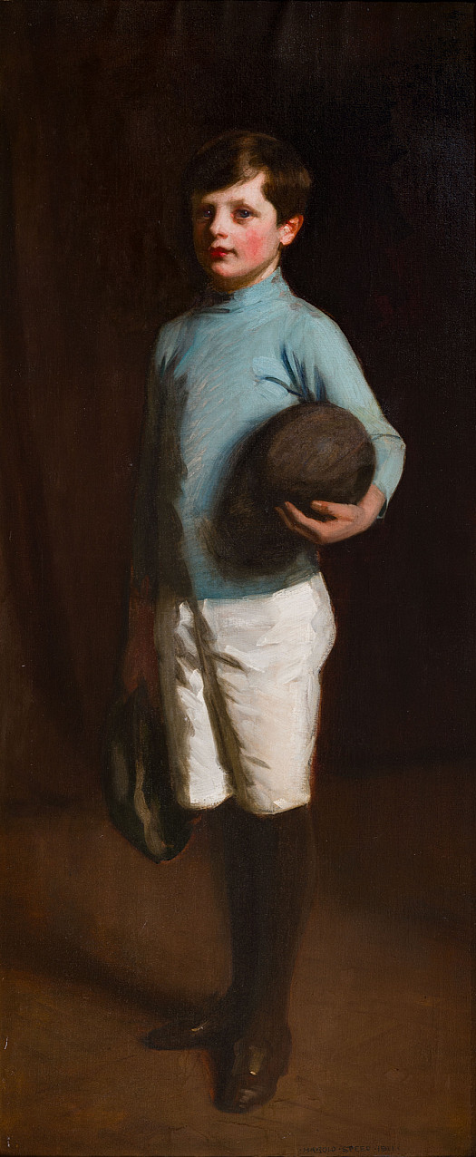 Portrait of John Ellison McCartney Holding a Football