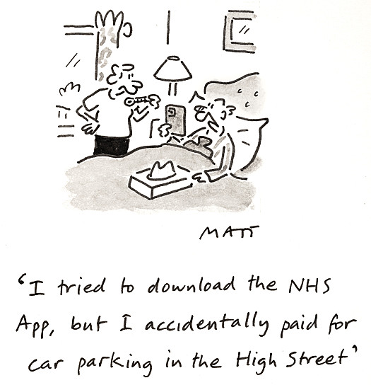 I tried to download the NHS App, but I accidentally paid for car parking in the High Street
