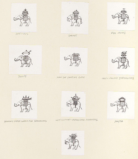 White Elephant Club Menu Sections