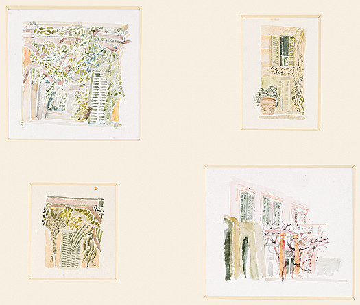 Portes &ndash; Fen&ecirc;tres,
Green peeling shutters ...